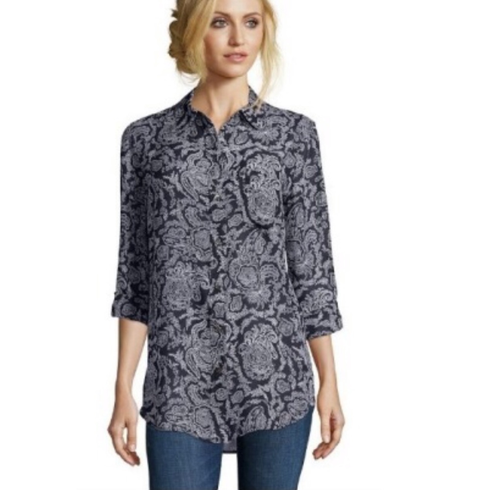 Theory Myrcella R Navy Multi Klare Paisley